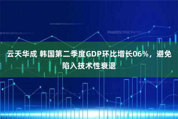 云天华成 韩国第二季度GDP环比增长06%,避免陷入技术性衰退